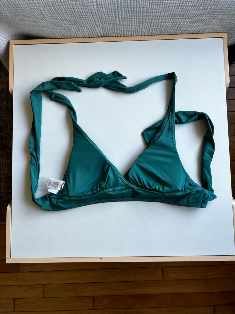 Anne Cole Bikini SET Halter Top Skirt Bottom Teal Green Size Large - Picture 3 of 14